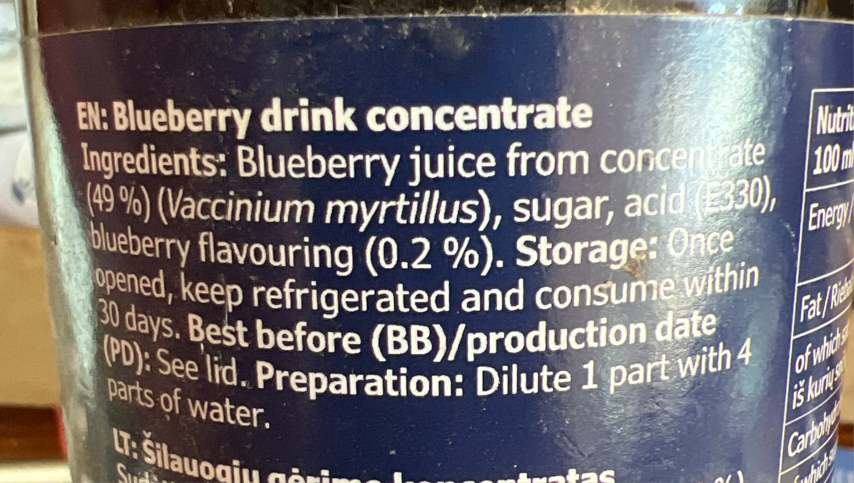 Ikea Boisson concentrée aux myrtilles - Dryck blåbär packshot