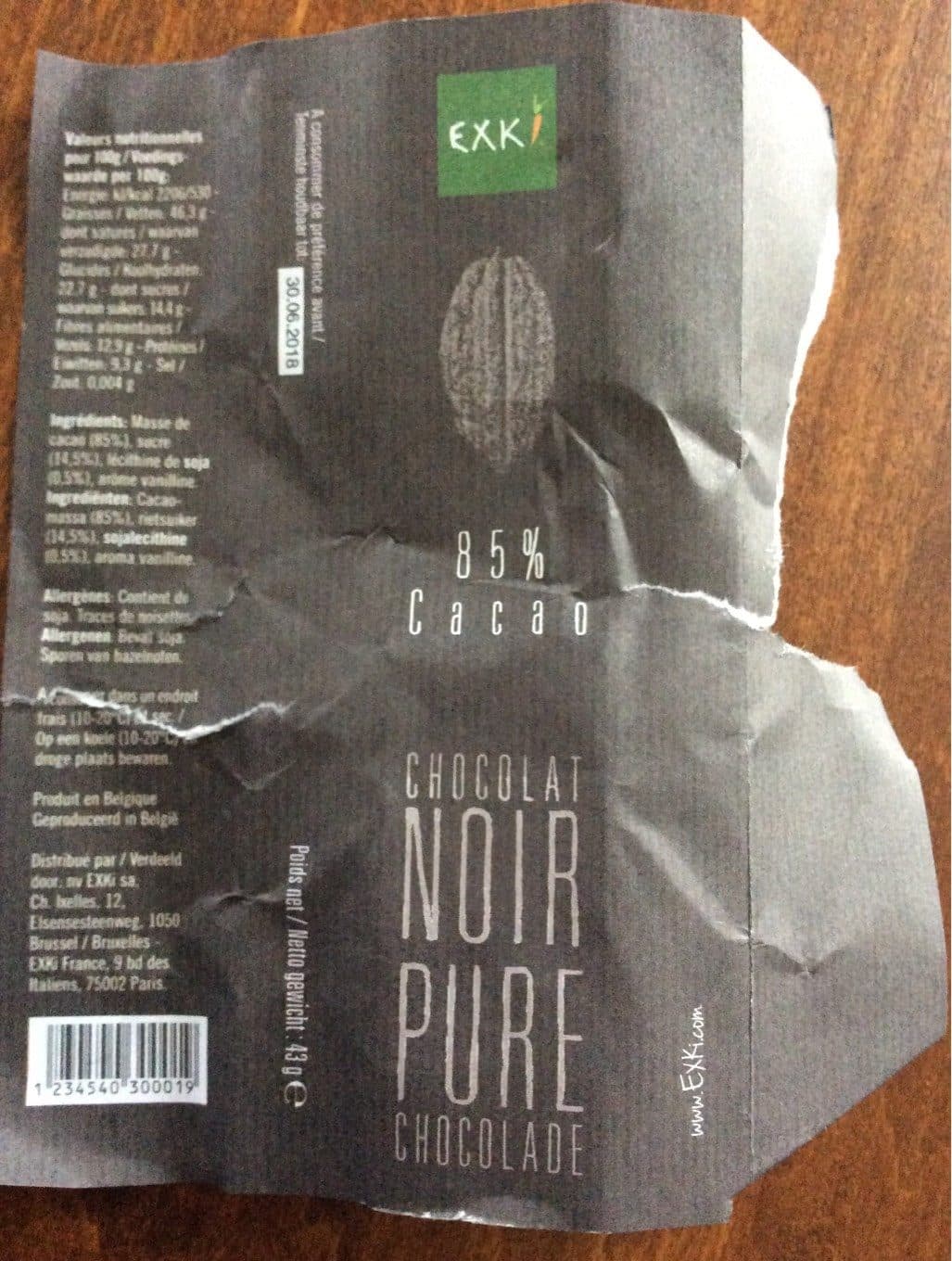 EXKI chocolat noir Pure packshot
