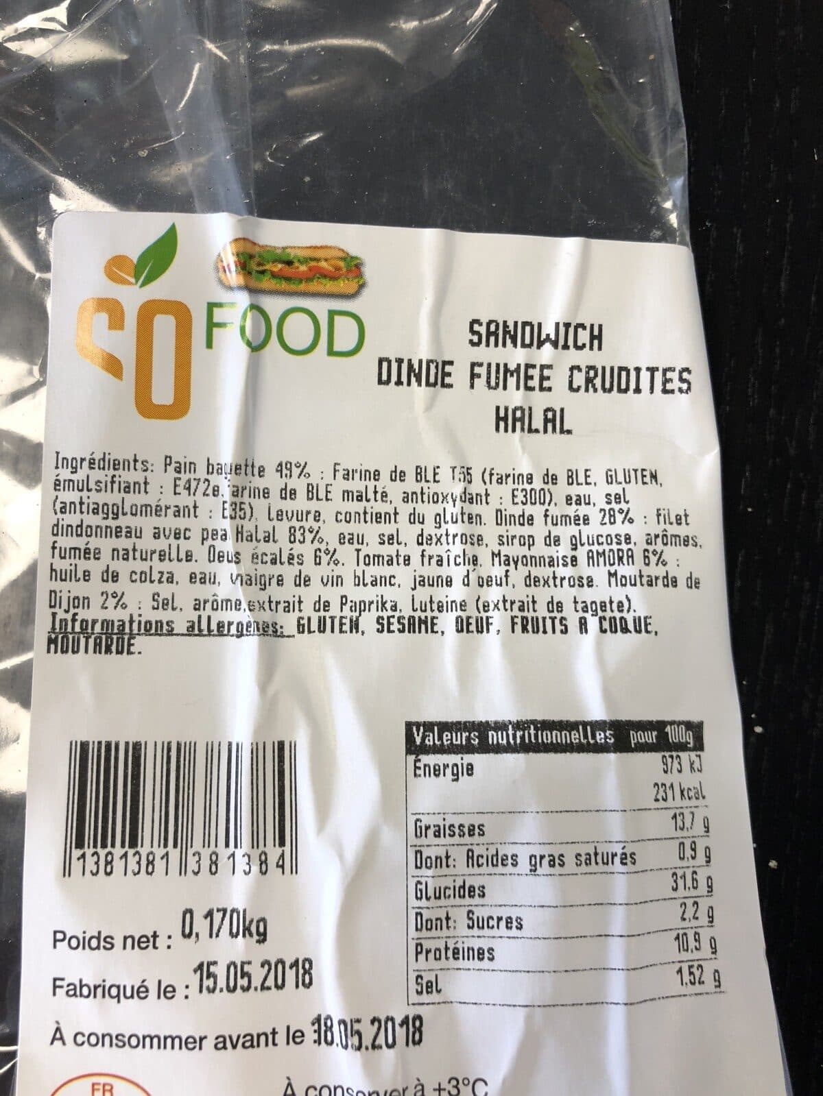 Open Food Facts So food dinde fumee crudite halal packshot
