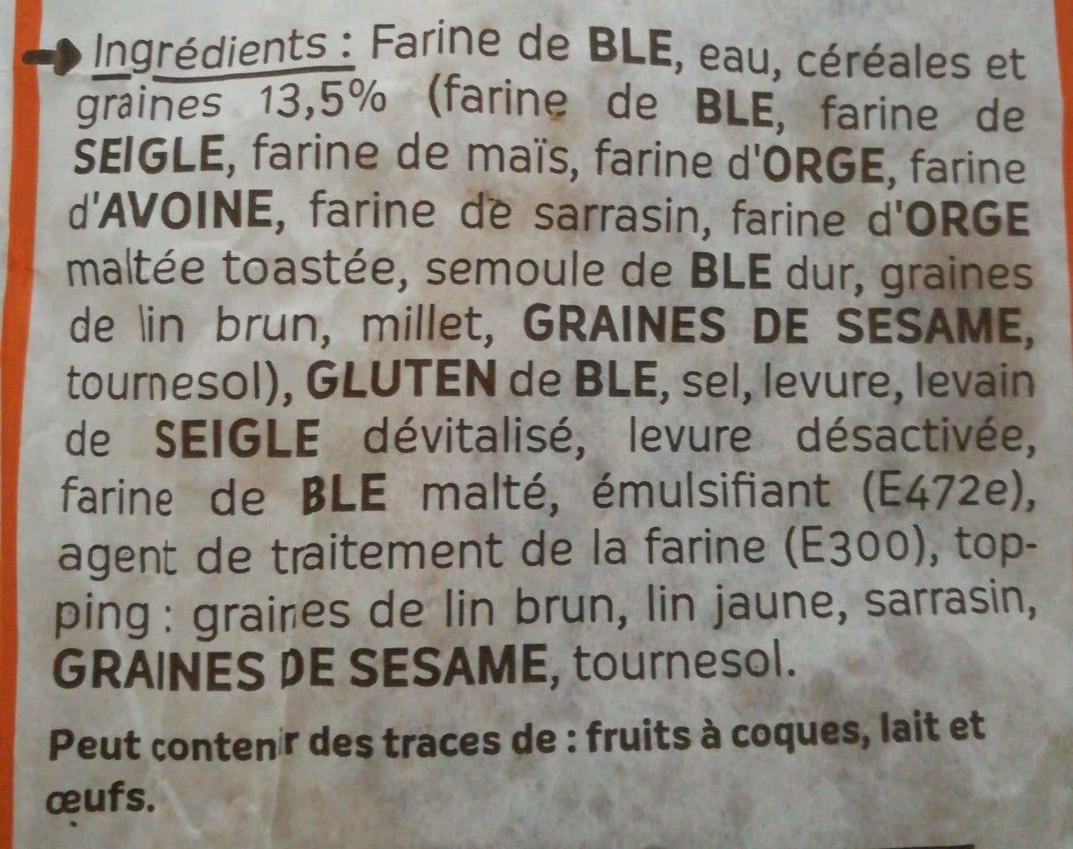 Open Food Facts Batard céréales packshot