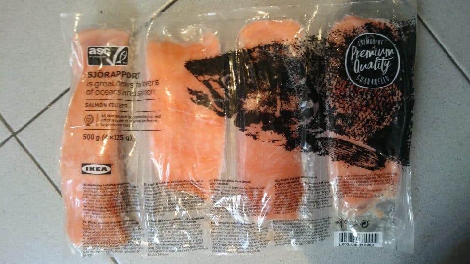 Ikea salmon fillets packshot