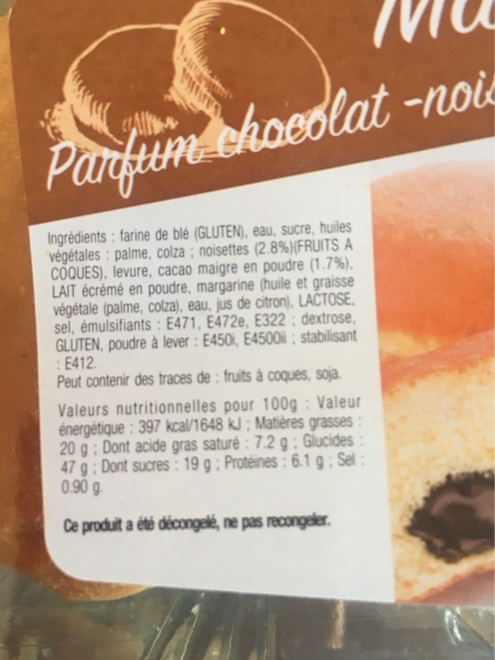 E.leclerc Mascotte - parfum chocolat -noisettes packshot