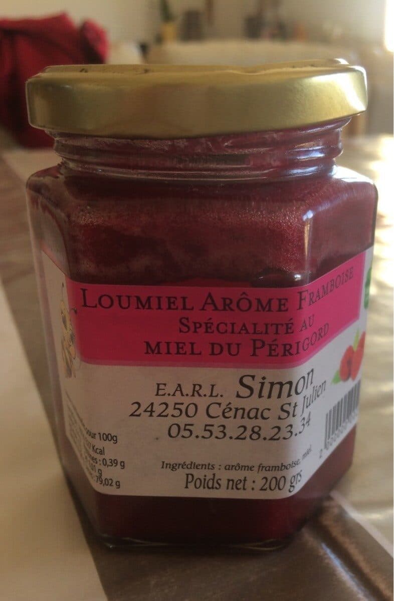 Bienvenue A La Ferme Loumiel Arôme framboise specialite au miel du perigord packshot