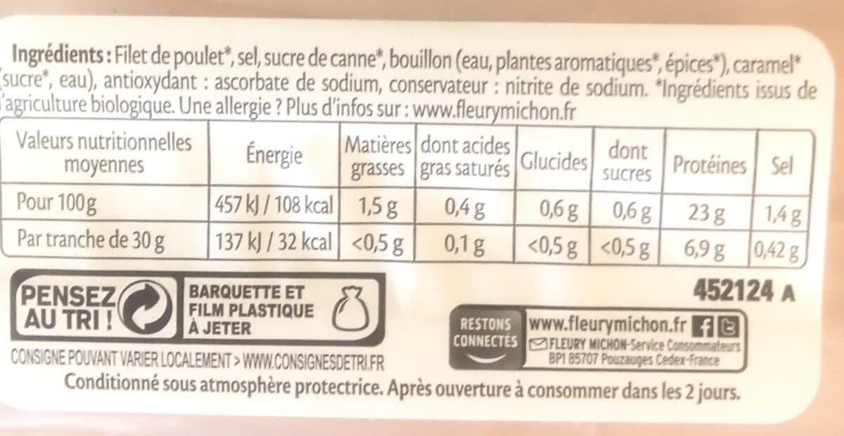 Fleury Michon Blanc de poulet -25% de sel packshot