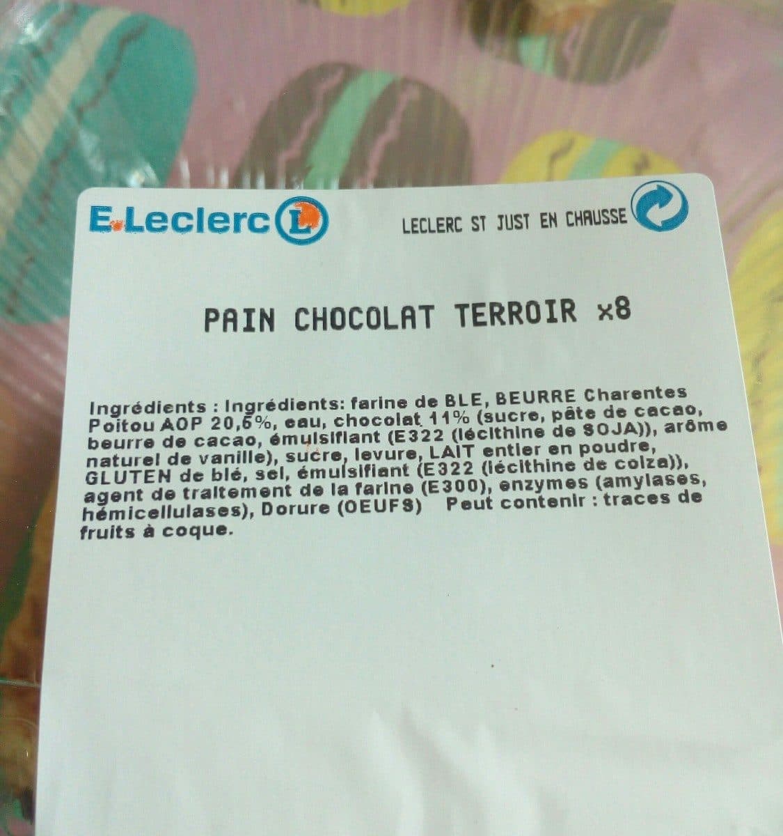Leclerc Pain chocolat terroir x8 packshot