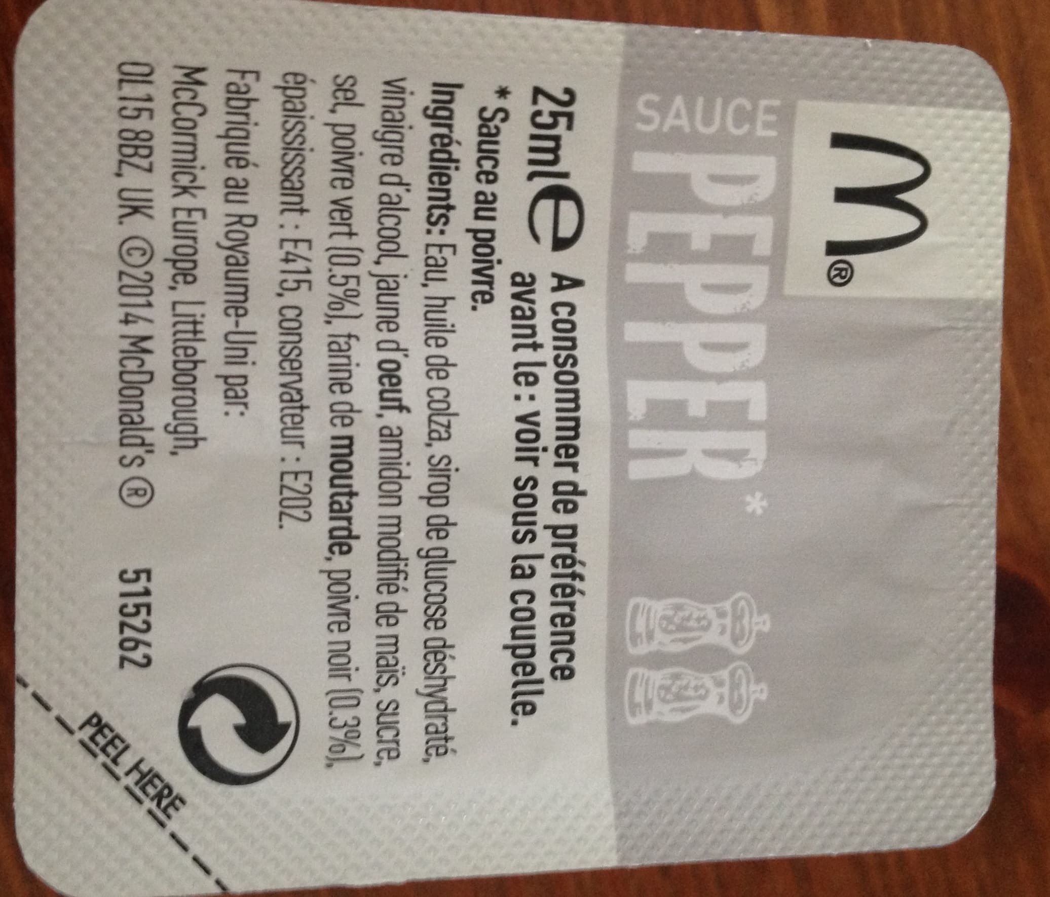 McDonald's Sauce Pepper packshot