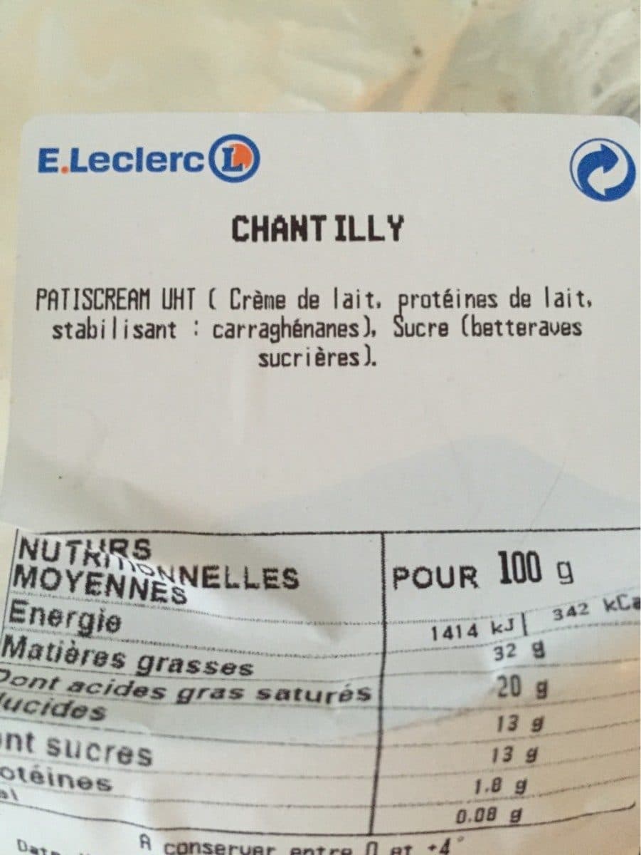 Leclerc Chantilly packshot