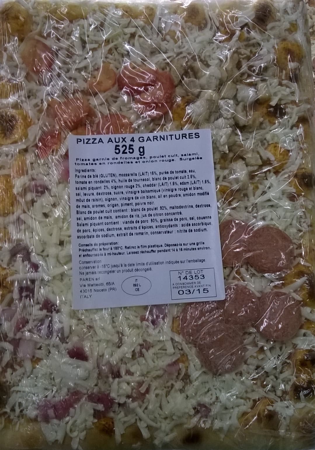 Paren Pizza aux 4 garnitures packshot