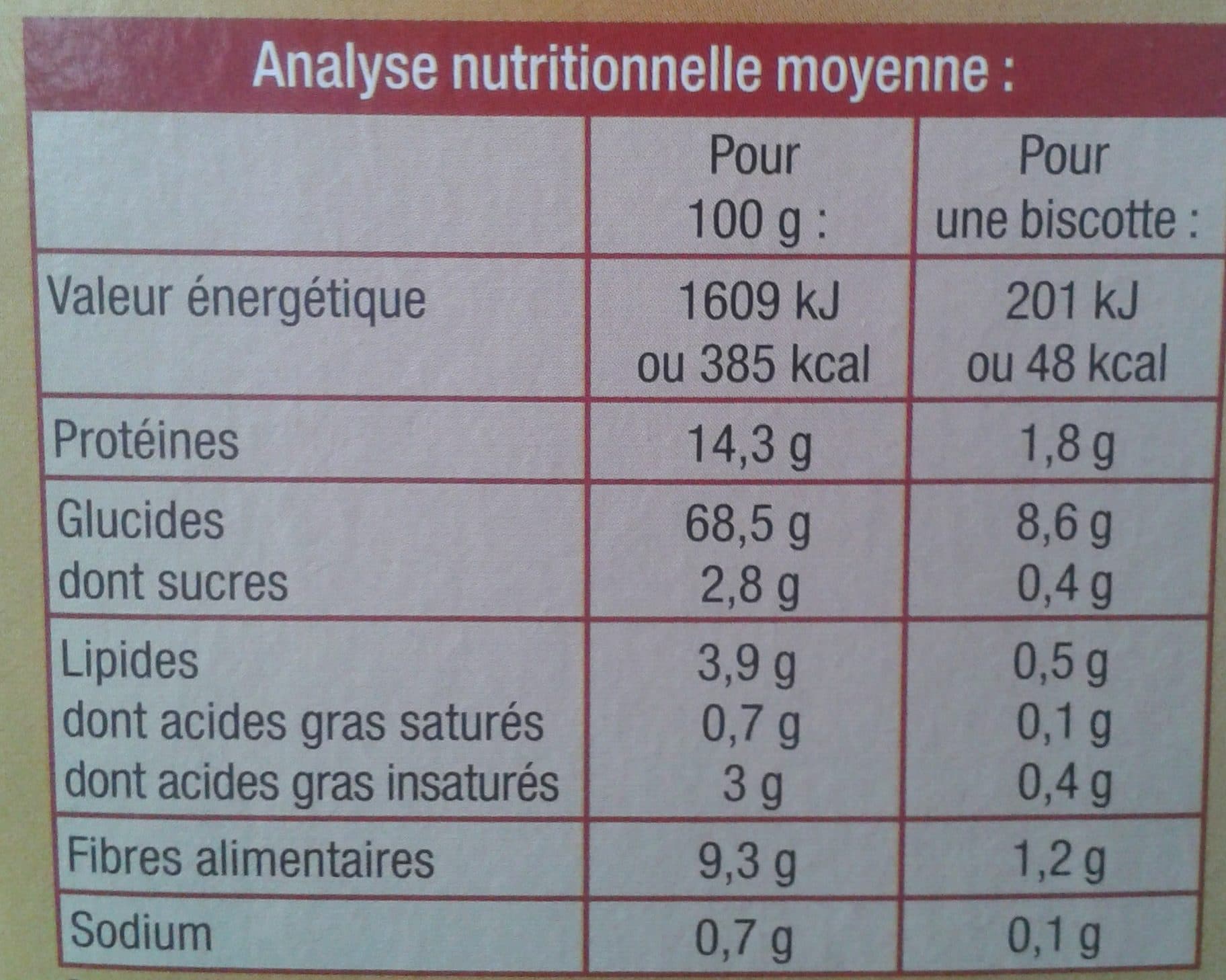 La Vie Claire Biscottes complètes sans sucres ajoutés packshot