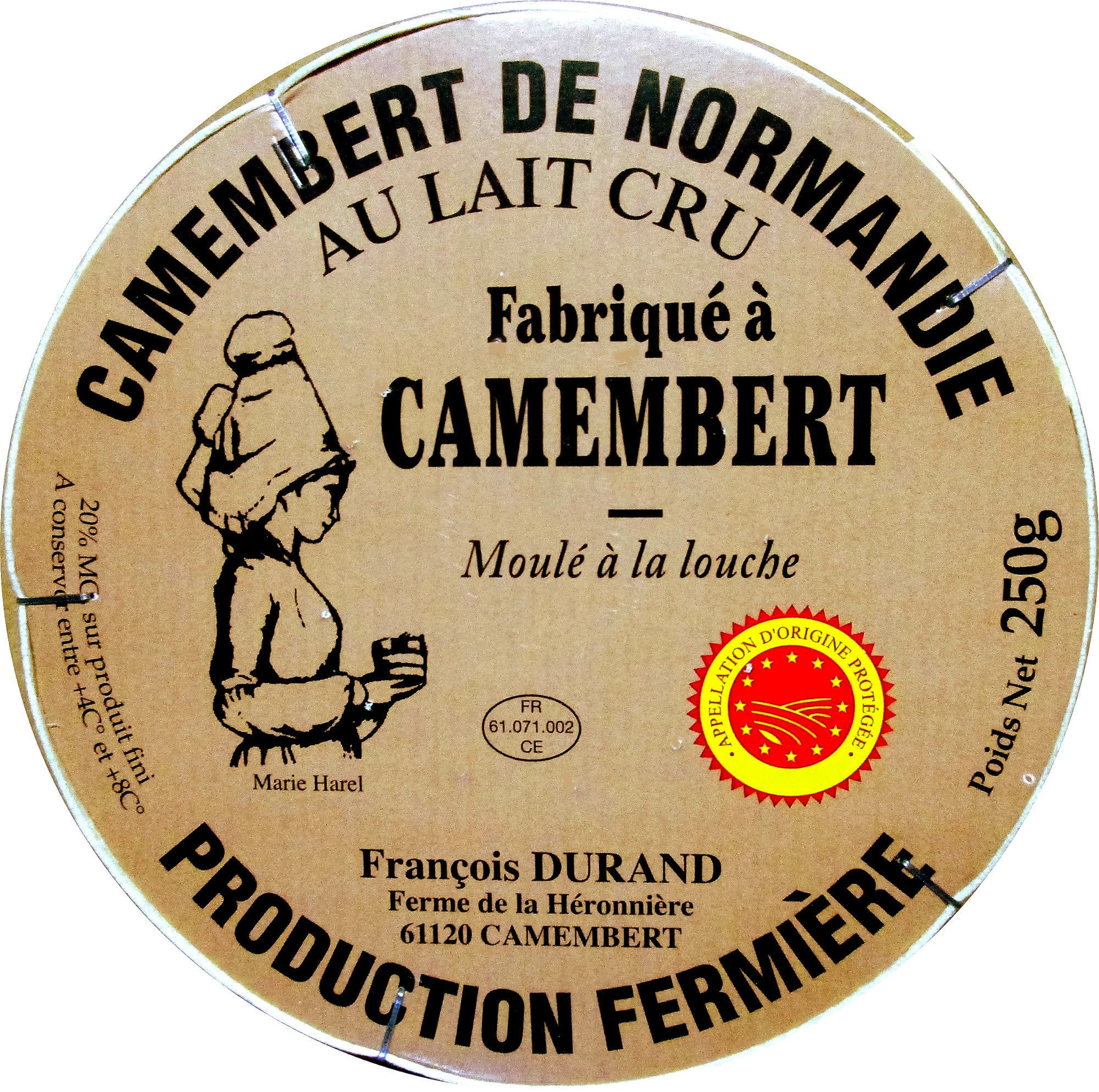 Ferme de la Héronnière Camembert de Normandie AOP au lait cru packshot