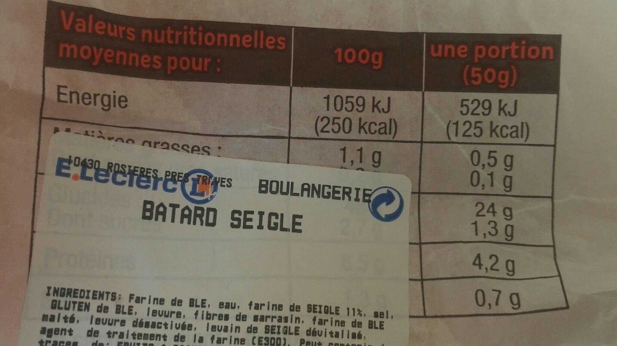 Open Food Facts Batard seigle packshot