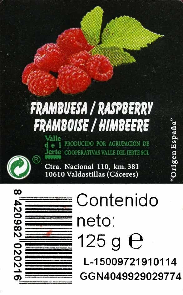 Agrupación de Cooperativas Valle del Jerte Frambuesas packshot