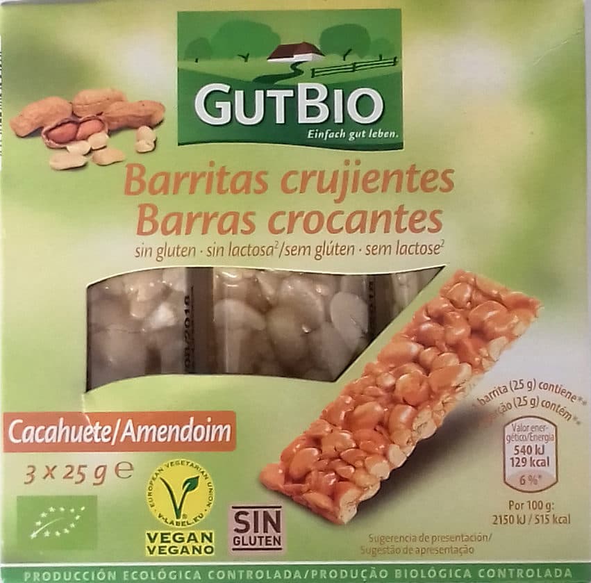 GutBio Barritas crujientes cacahuete packshot