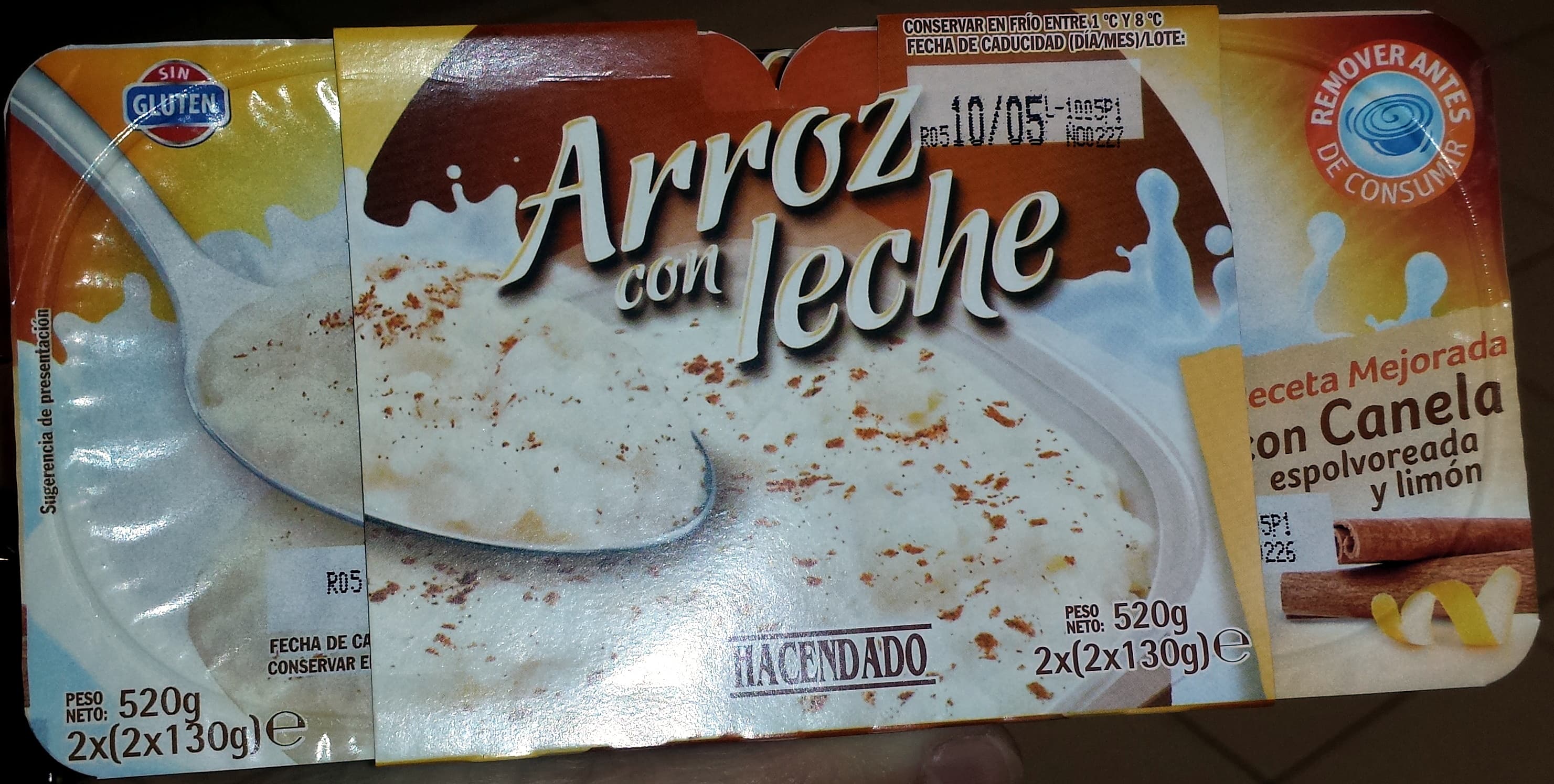 Hacendado Arroz con leche packshot