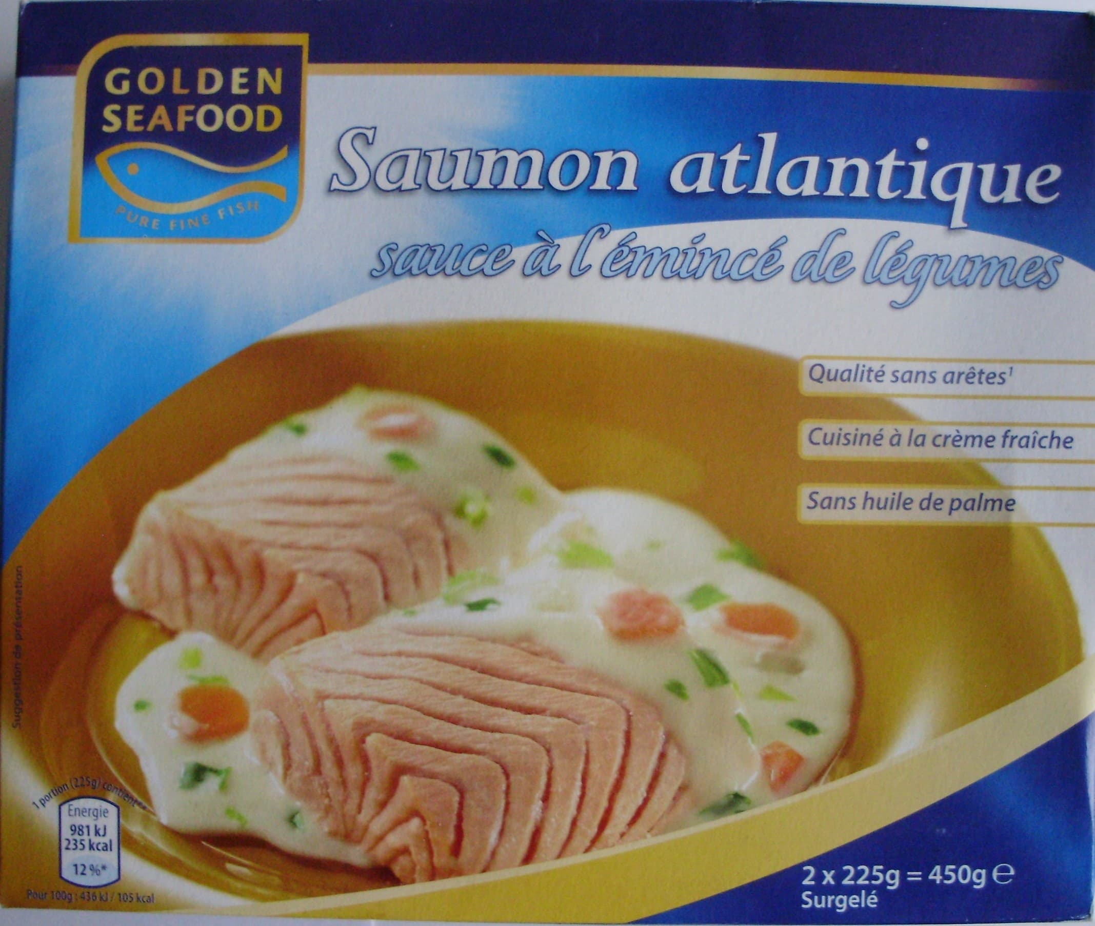Aldi Einkauf GmbH & Compagnie-oHG Saumon atlantique sauce à l'émincé de légumes, Surgelé packshot