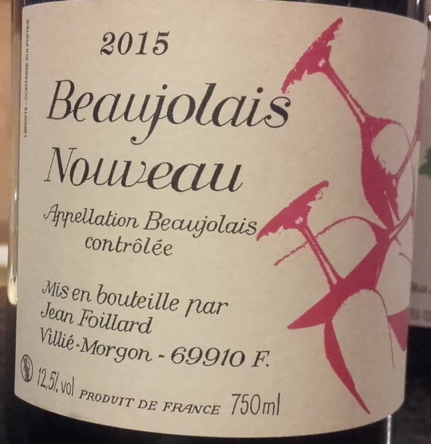 Jean Foillard AOC Beaujolais nouveau 2015 - Jean Foillard packshot