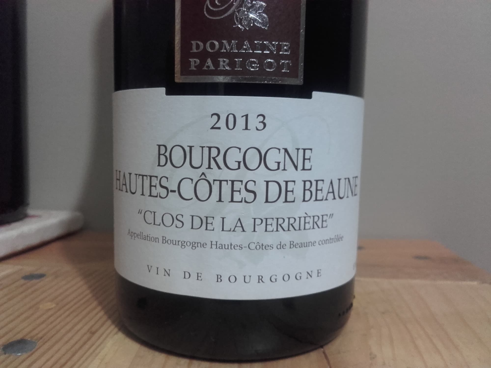 Domaine Parigot Bourgogne Hautes-cotes-de-beaune 2013 Domaine Parigot packshot