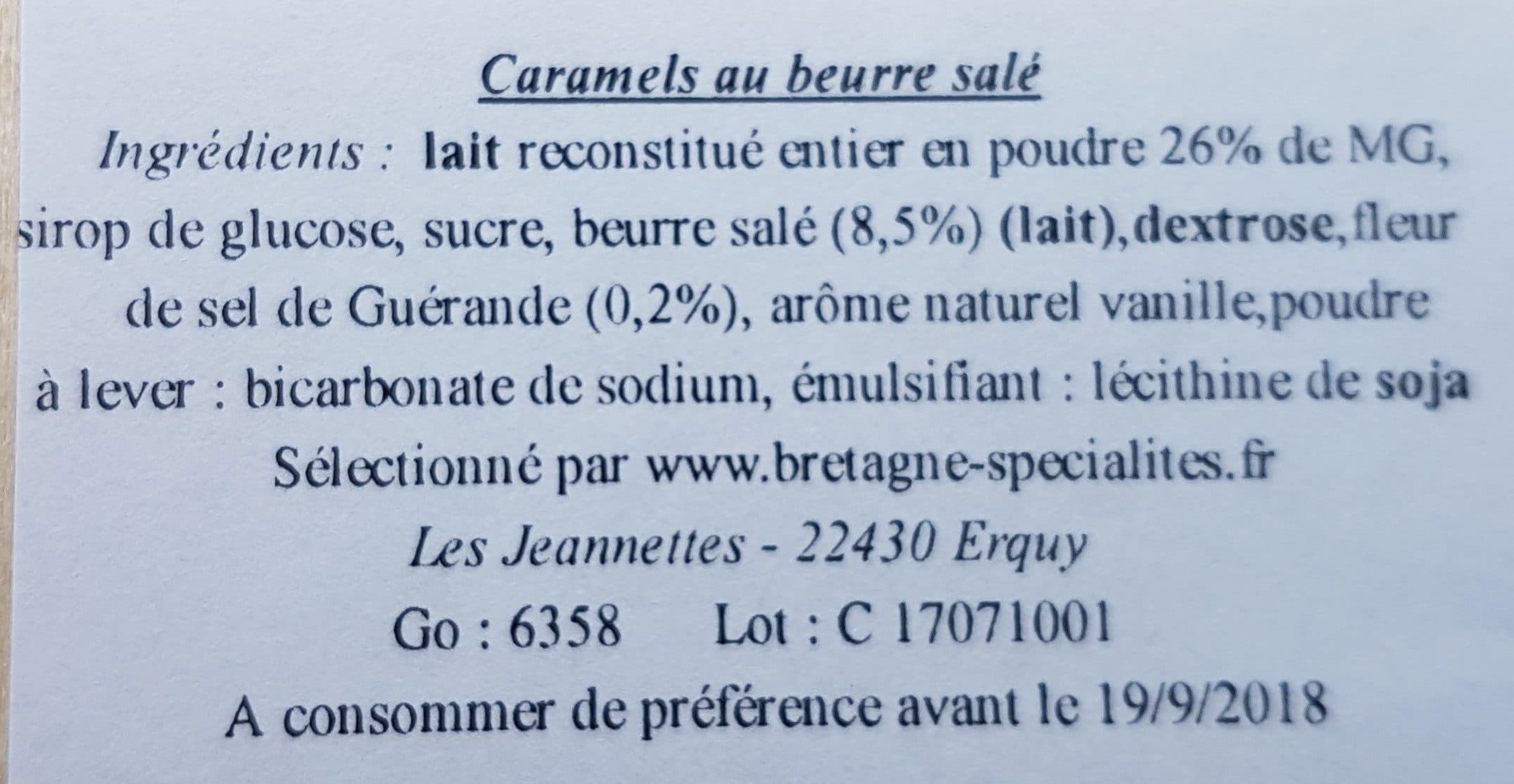 Open Food Facts Caramels au beurre salé packshot