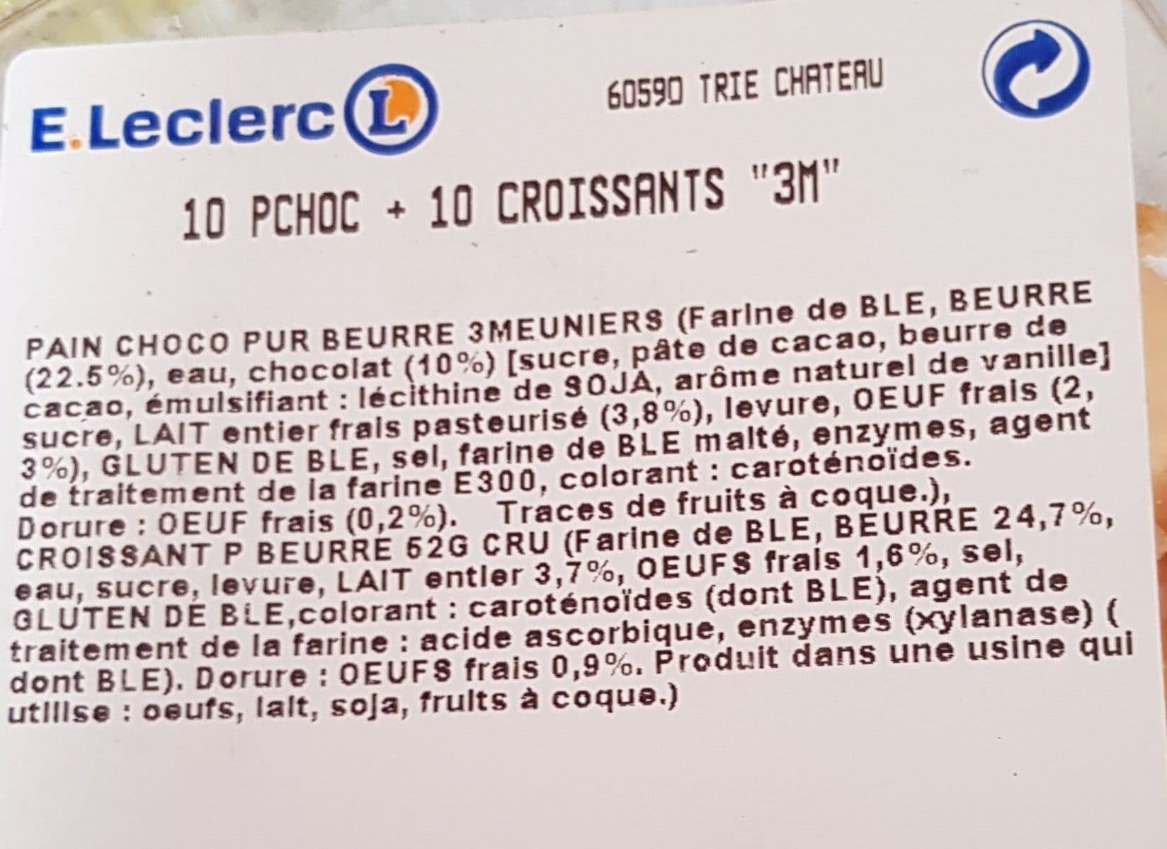 Les 3 Meuniers 10 Pains Chocolat + 10 Croissants Pur Beurre packshot