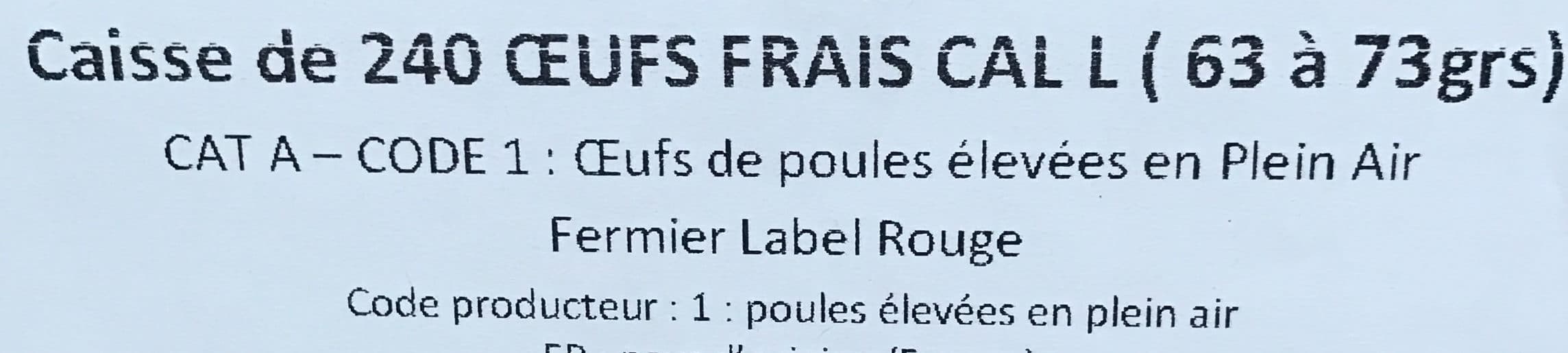 Cocorette Caisse de 240 oeufs frais packshot