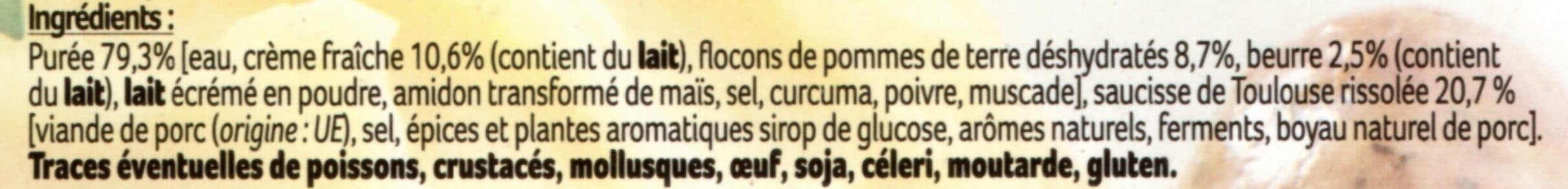 La cuisine des Saveurs Saucisse de Toulouse et purée packshot