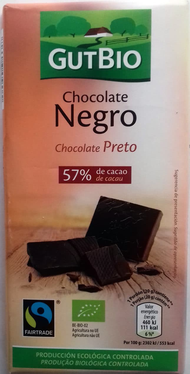 Gutbio Chocolate negro 57% de cacao packshot