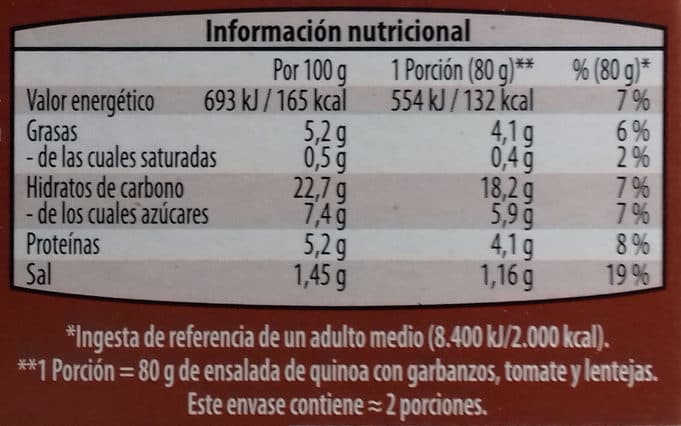Ofterdinger Ensalada de quinoa con garbanzos, tomate y lentejas packshot