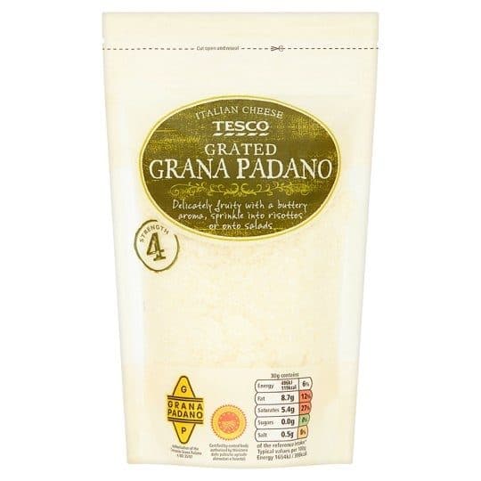 Tesco Grated Grana Padano packshot