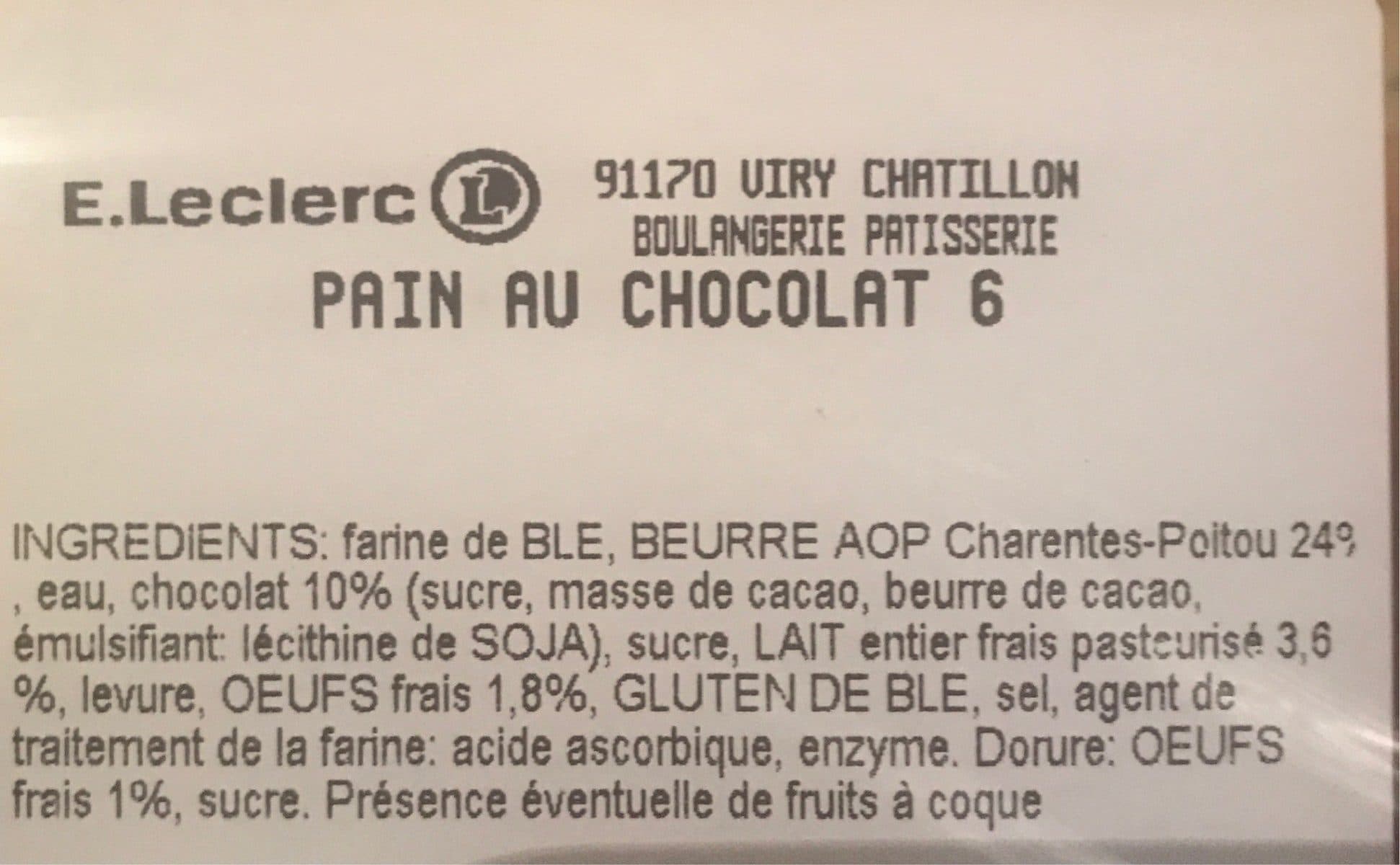 Open Food Facts Pain au chocolat packshot