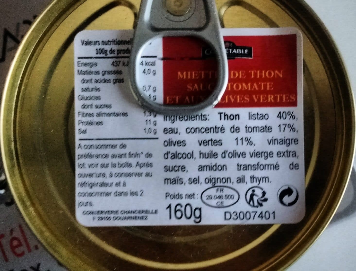 Connétable Miettes de Thon Sauce Tomate et aux Olives Vertes packshot