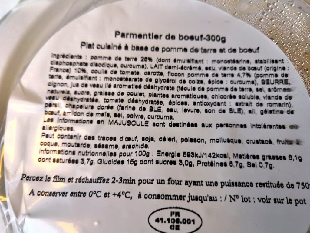 Open Food Facts Parmentier de bœuf packshot