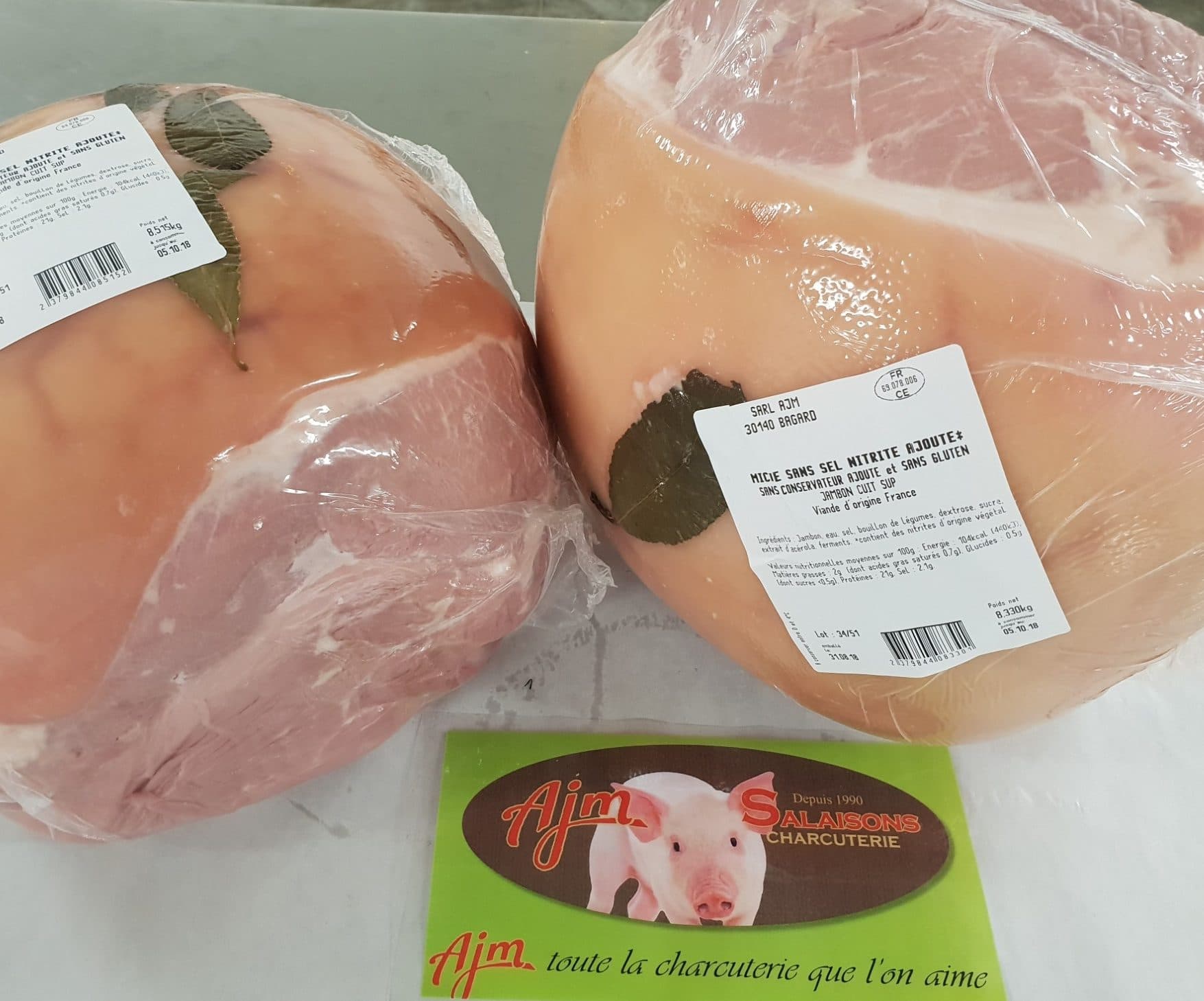AJM Jambon cuit Miche sans sel nitrité, ni conservateur ajouté packshot