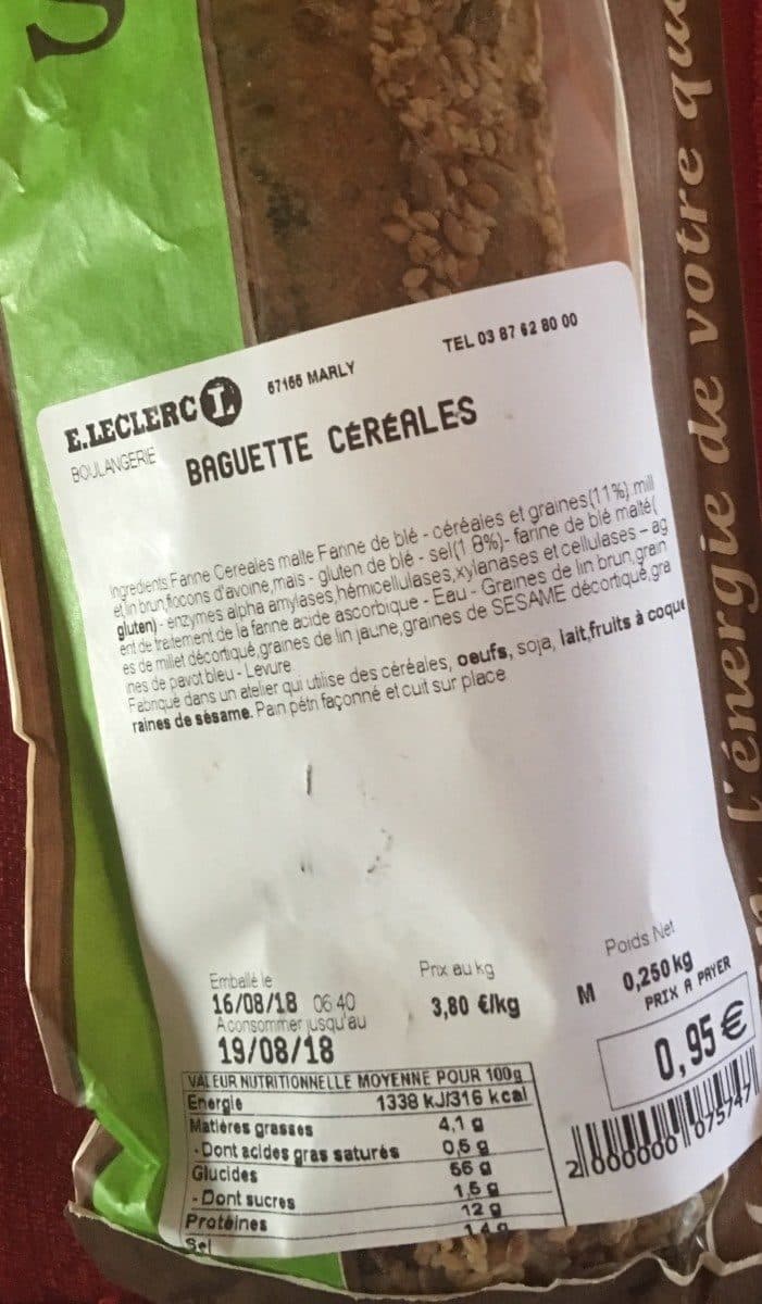 Open Food Facts Baguette cereales packshot