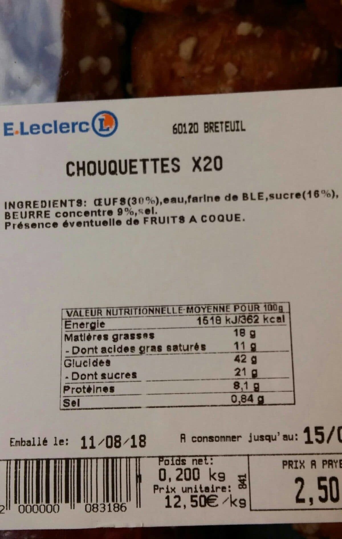 Leclerc Chouquettes packshot