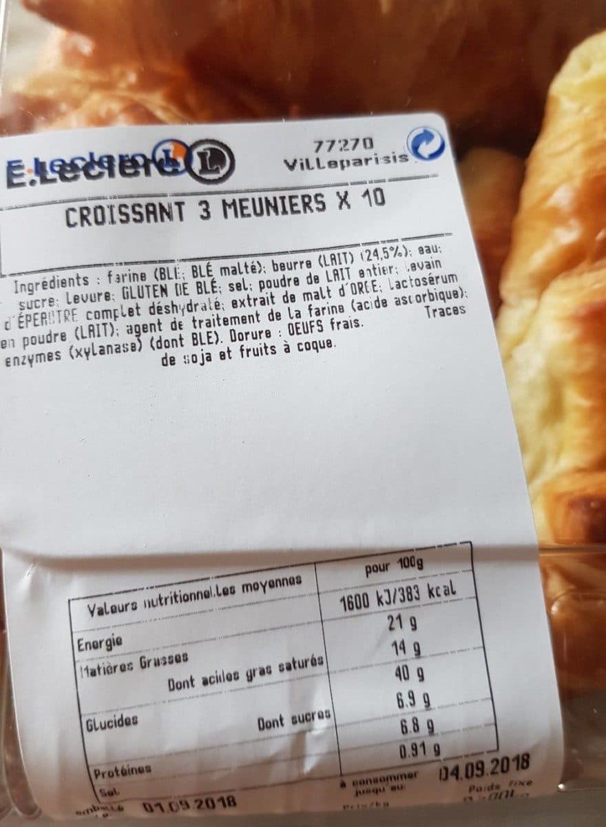 Leclerc Croissant 3 meuniers ×10 packshot