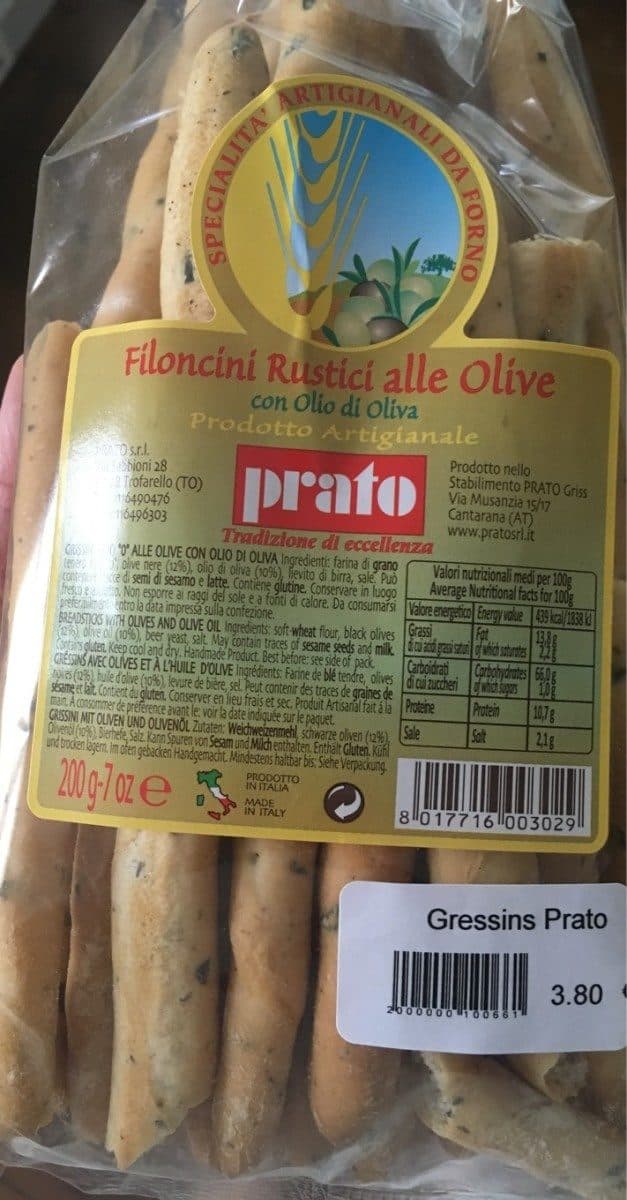 Open Food Facts Filoncini rustici alle olive packshot