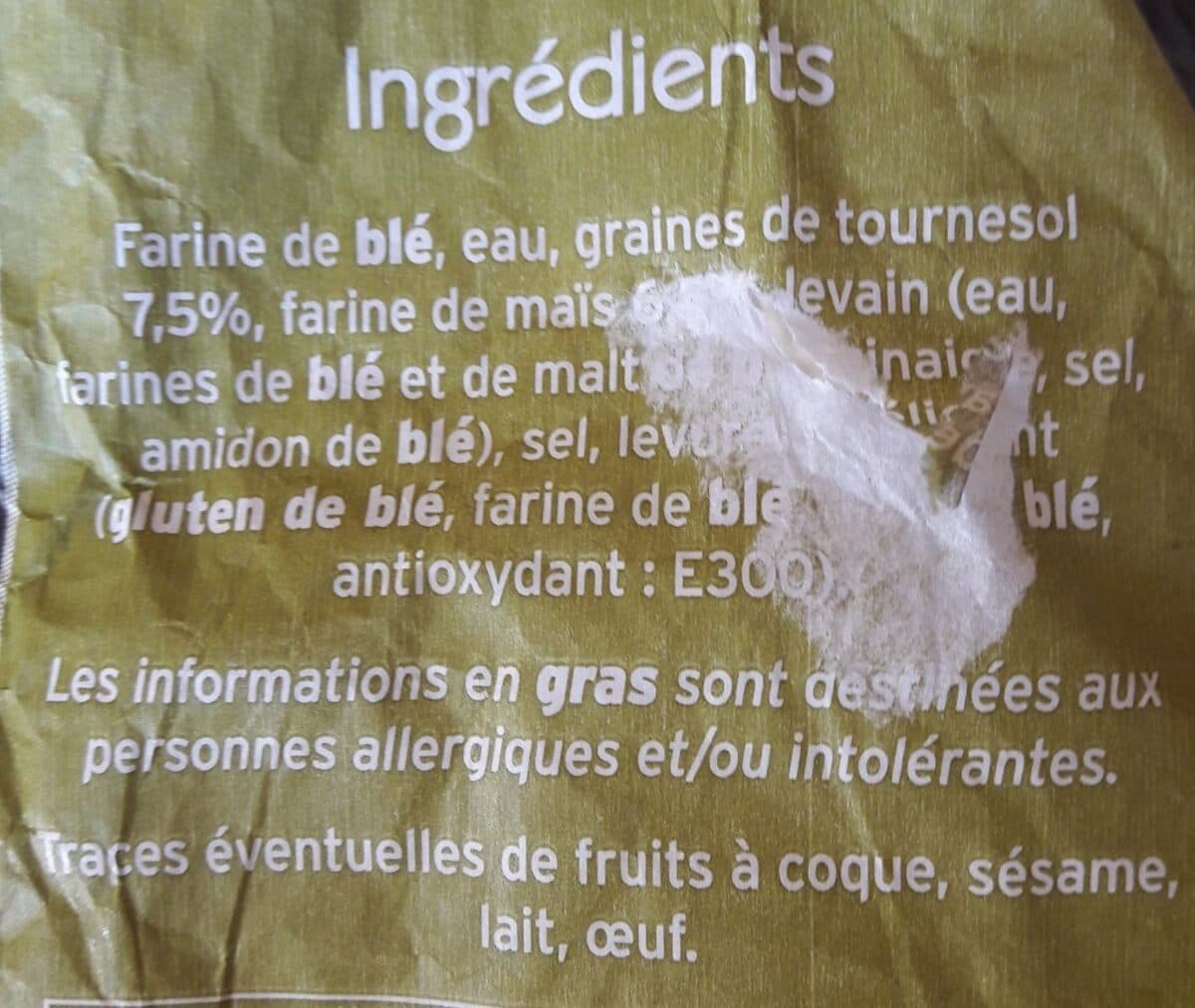 Super u Pain mais tournesol packshot