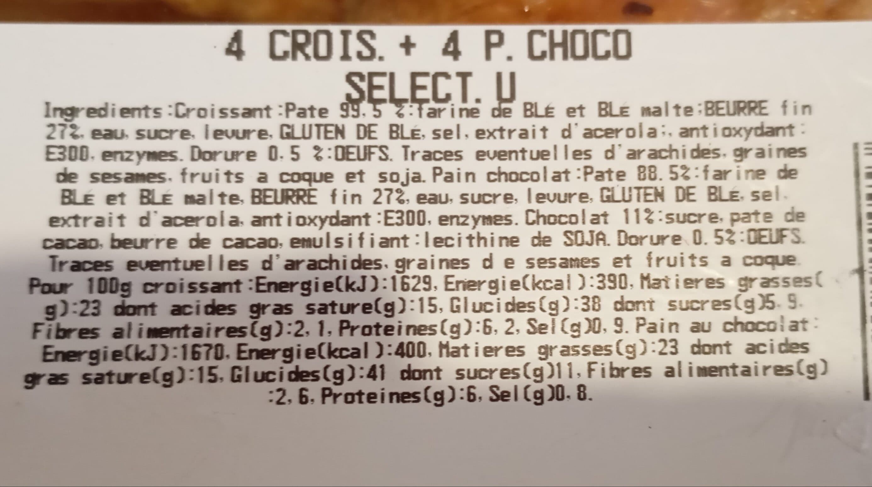 U Assortiments Pians au chocolat & Croissants packshot