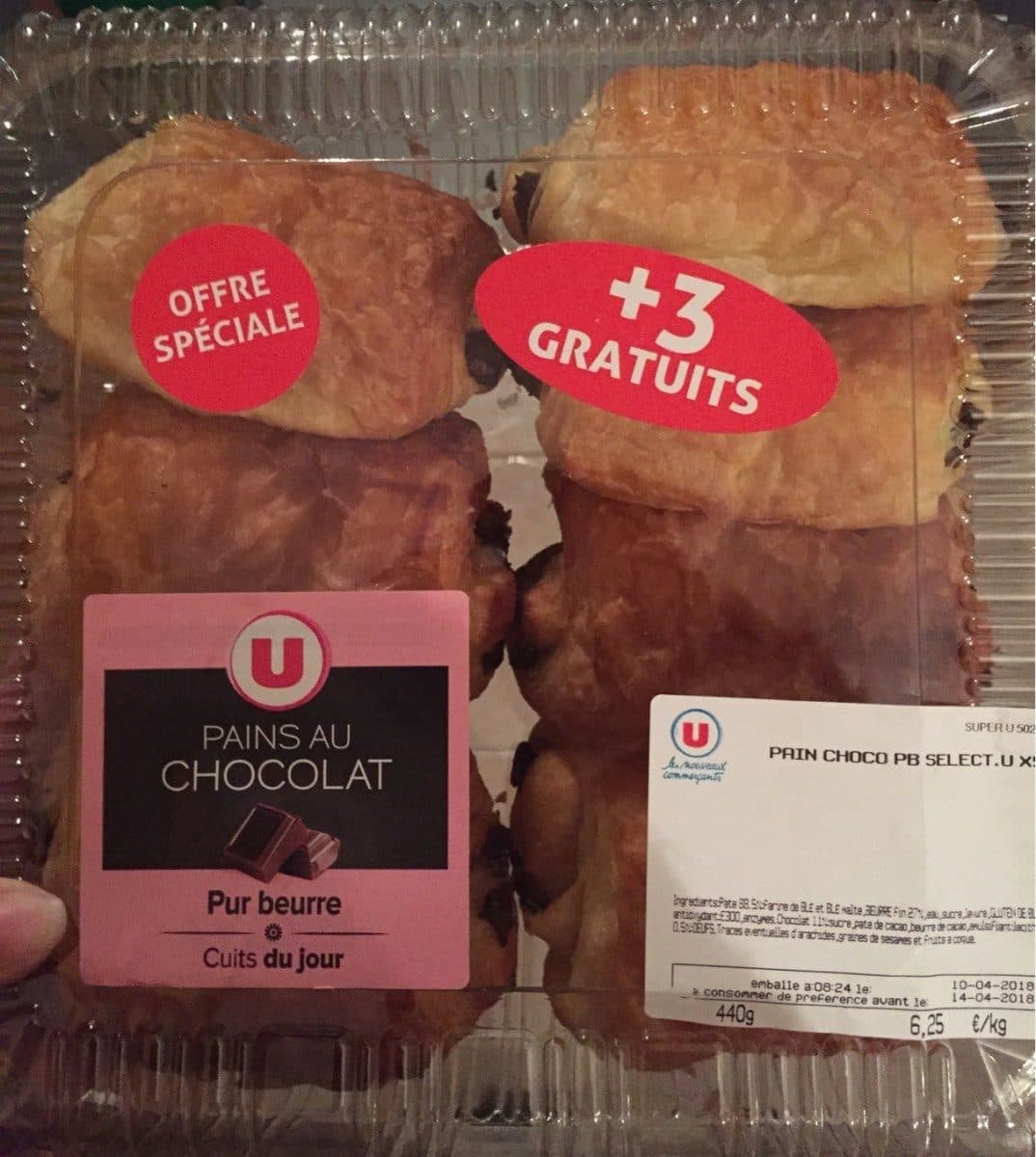 Open Food Facts Pains Au Chocolat X5 + 3 Gratuits packshot