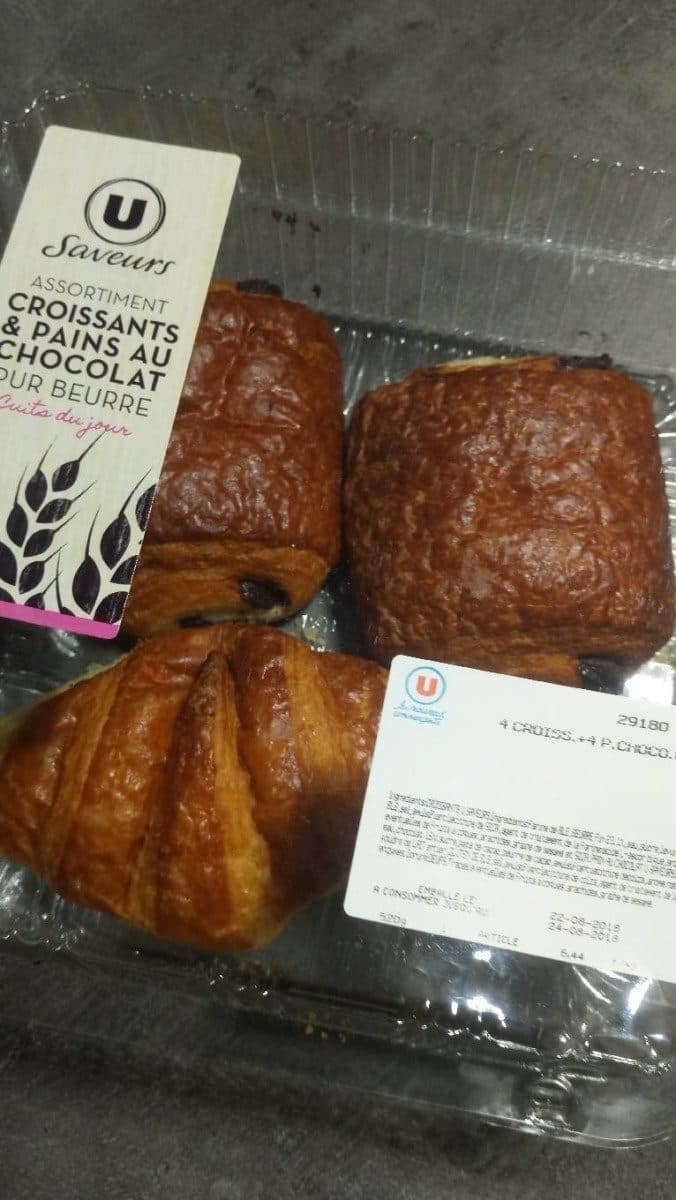 U Saveurs Croissant, + pain au chocolat, 8 pièces packshot