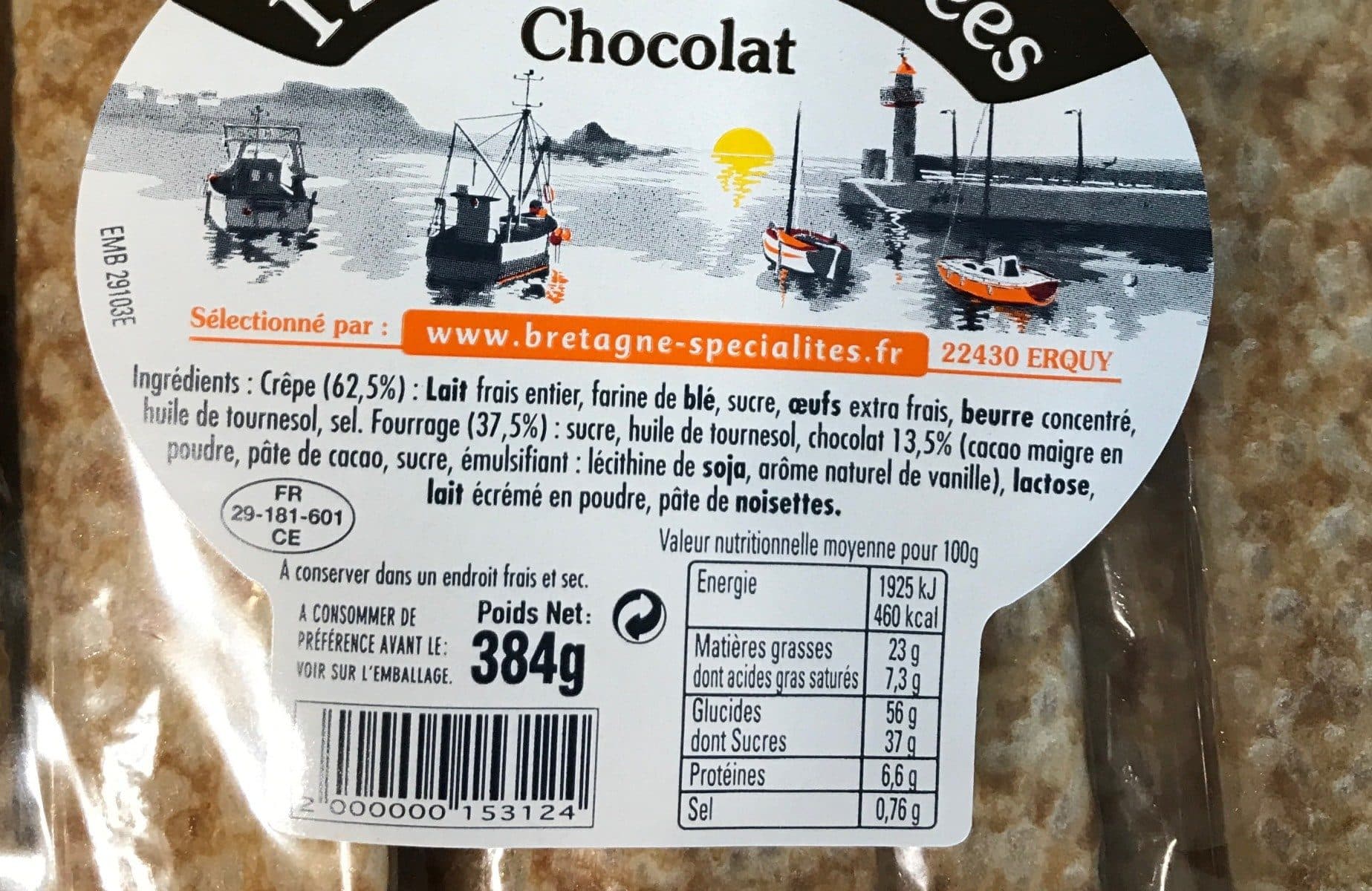 Open Food Facts Crêpes fourrées chocolat packshot