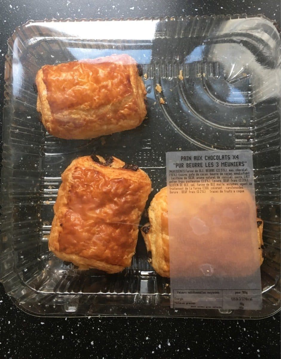 Open Food Facts Pain aux chocolats X4 pur beurre les 3 meuniers packshot