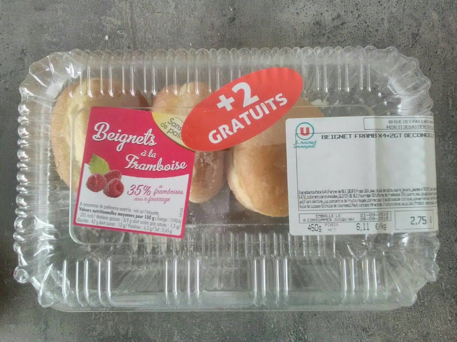 U Beignets fourrés aux framboises packshot