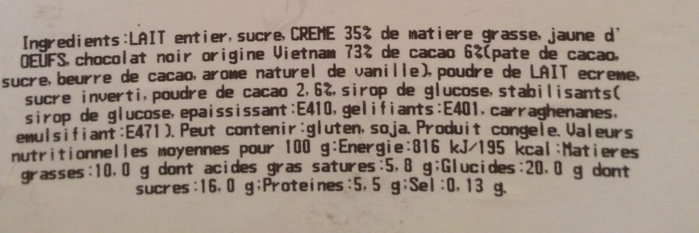 Open Food Facts Creme glacée chocolat packshot