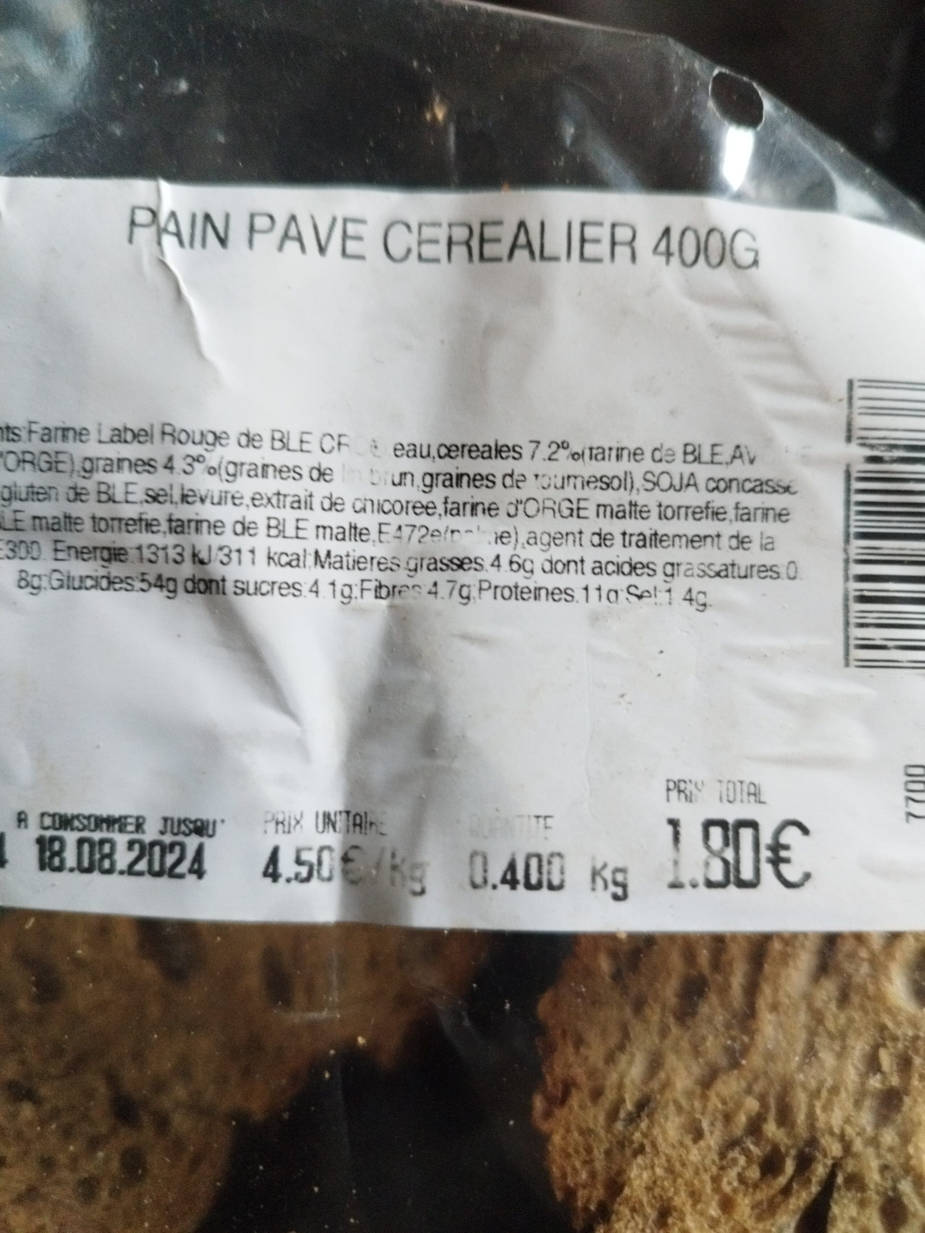 Super U Pain pavé céréalier packshot