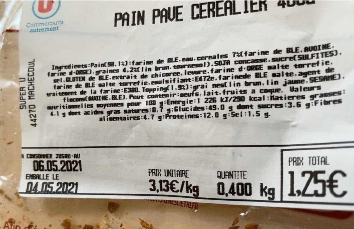 Super U Pain pavé céréalier packshot