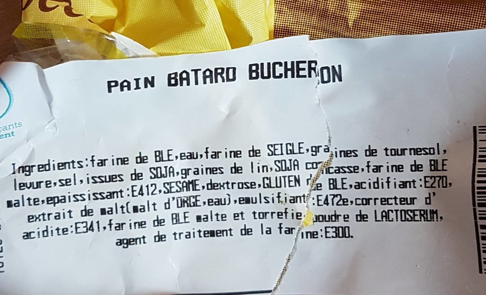 Open Food Facts Pain batard bucheron packshot