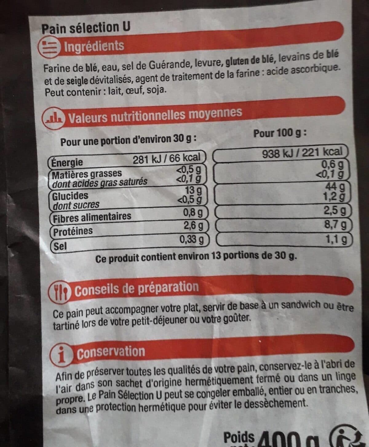 Open Food Facts Pain selection packshot