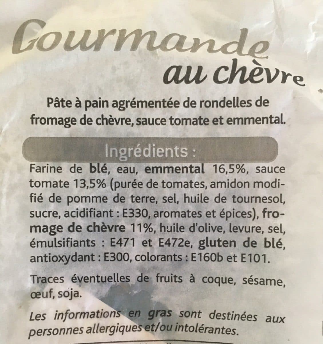 Open Food Facts Gourmande au Chevre packshot
