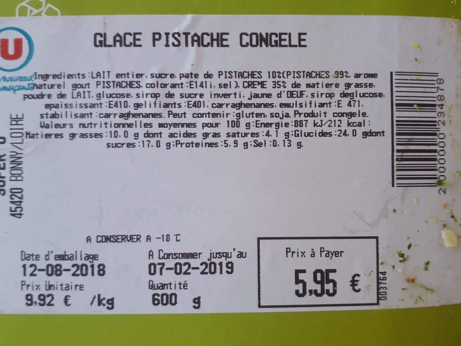 Open Food Facts Glace pistache packshot